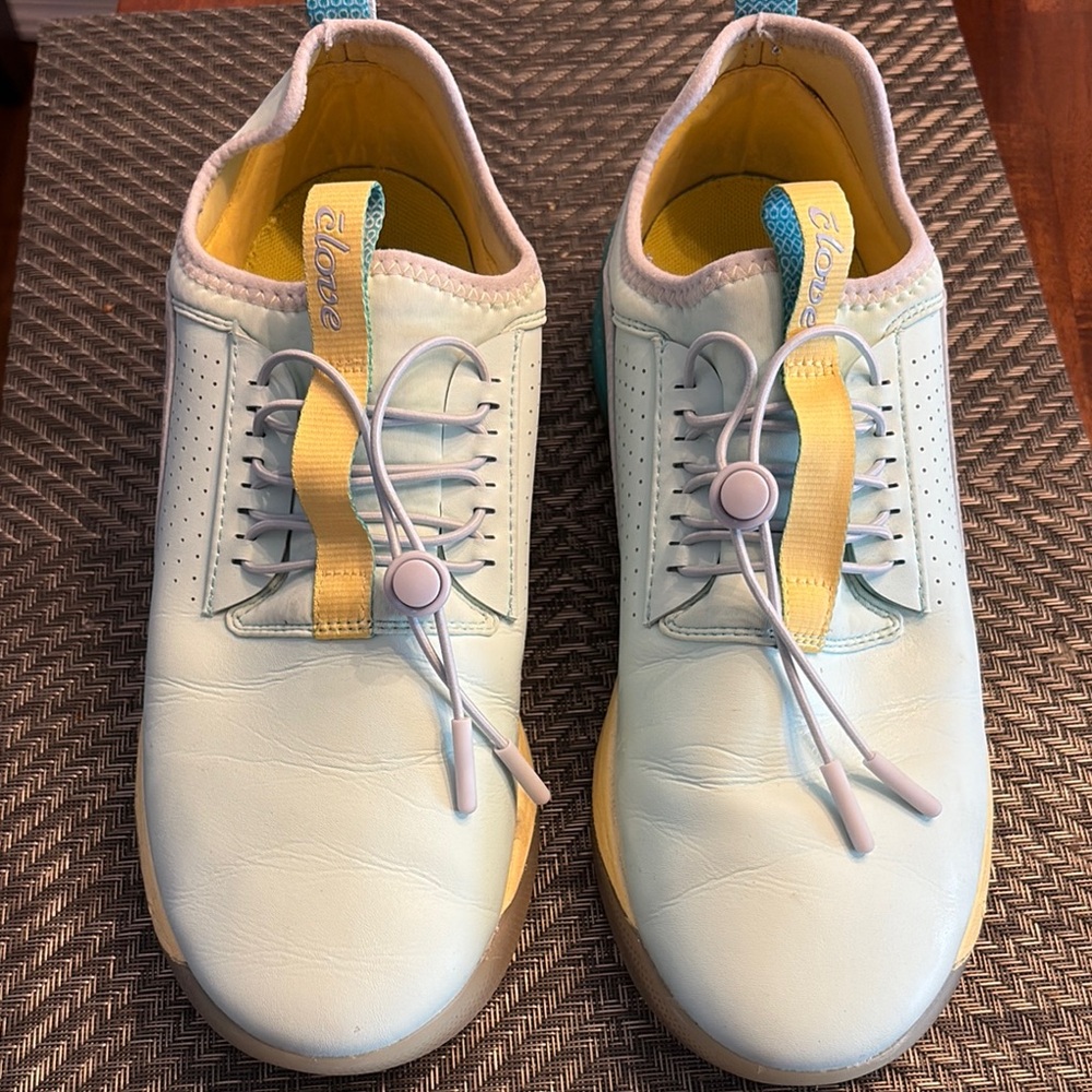 Clove Women's Athletic Shoes - Mint and Yellow